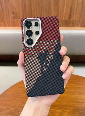 超薄碳纤维纹适用于三星S25Ultra磁吸手机壳SamsungS24Ultra磨砂碳纤维纹23u高级感全包防摔男女PC保护套