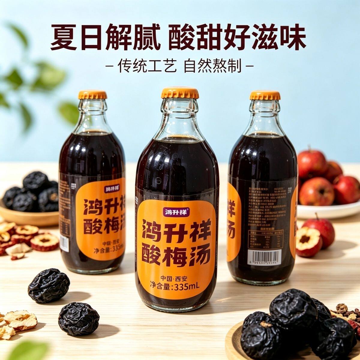 鸿升祥酸梅汤陕西特产古法熬制