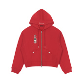 Mitchell 铔 2023 Ria RikoUesugi 瞄准姿态刺绣拉链连帽短卫衣