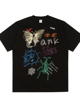 LANCER(兰寺) SS19 SENSITIVE LANCE BLACK TEE 黑白手绘印花短袖