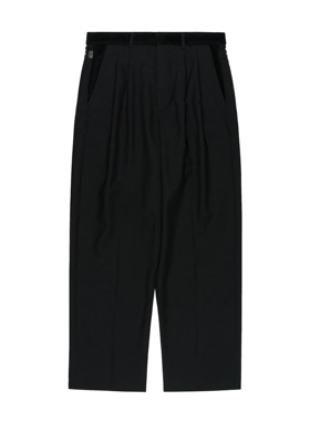 LANCER(兰寺) AW20 HOLYLANCE* 牛皮衬饰精纺羊毛拼接垂感西裤