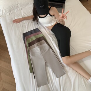 高腰收腹提臀紧身瑜伽芭比骑行裤 五分鲨鱼裤 薄款 夏季 女外穿打底裤