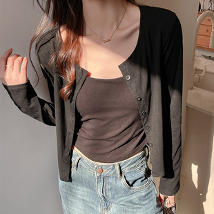 严选白色开衫外套女春夏薄款防晒空调衫慵懒风宽松休闲上衣