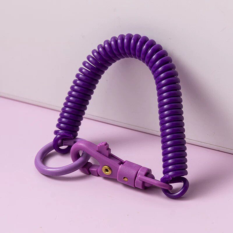 防丢手环汽车钥匙链圈环简约男女士包包挂饰弹簧绳伸缩钥匙扣挂件
