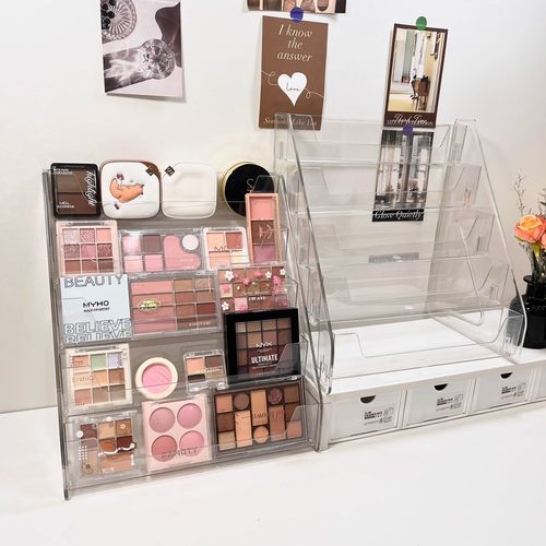 化妆品收纳架桌面护肤品置物架梳妆台口红香水整理架亚克力展示架