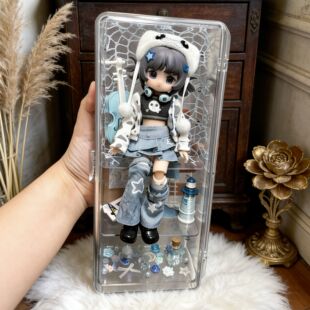 BJD娃娃收纳棉花娃娃展示盒ob11-24迷你展示柜吃谷防尘GSC娃桶柜