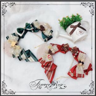 永恒蔷薇 原创手作 多色熊耳 红 绀 绿 棕 lolita AP 泰迪 罗赛特