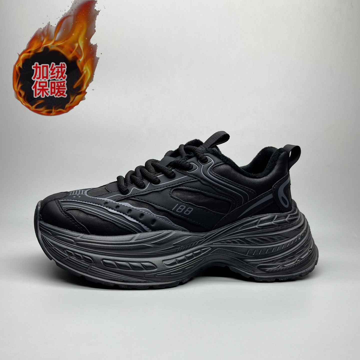 巴黎厚底防滑皮面运动休闲鞋潮