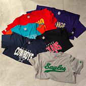 更新2 T瑕疵清仓特价 外贸余货美式 球队徽标印花男运动休闲短袖