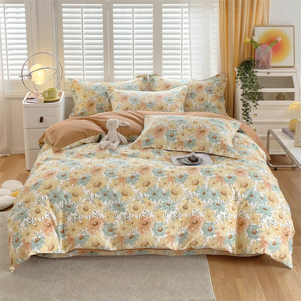 100%全棉斜纹被套单件1.5m1.8m2m床单双人纯棉被罩学生床笠枕被套