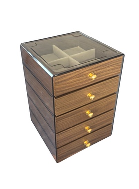 新款实木首饰收纳盒胡桃木大容量戒指项链耳钉耳环精致饰品收纳盒