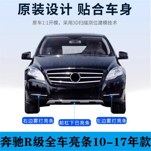 适用于奔驰R300前杠电镀R350R280亮条R320装饰板R500前保险杠护板