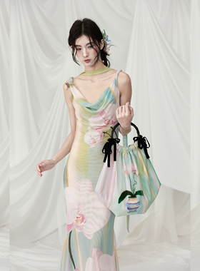 MildRate原创“蝶兰梦影”插画师合作款圆环手拎包