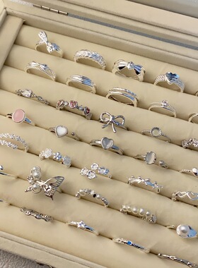 小红书新品推荐韩国素圈925镀银开口戒指女不掉色小众简约ins风