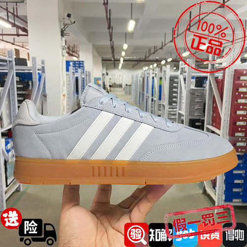 阿迪达斯男女鞋2024秋冬新款GRADAS低帮翻毛皮运动休闲板鞋JI2443