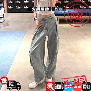 Adidas三叶草女子时尚百搭口袋工装裤运动牛仔长裤 KU9533 KU9534