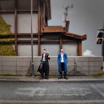 WT 1/64人偶 热血高校02 二人组 场景搭配 收藏摆设 手涂预订