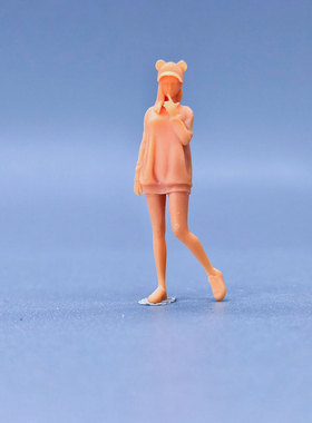 SuperGe1/64白模人偶手指摸下巴包臀卫衣女素模直接上色T105