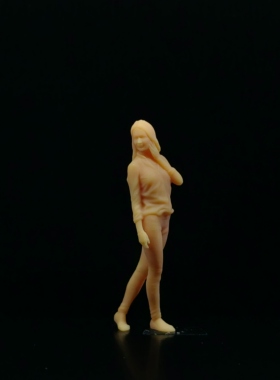 SuperGe1/64白模人偶转身回眸微笑女素模直接上色T312