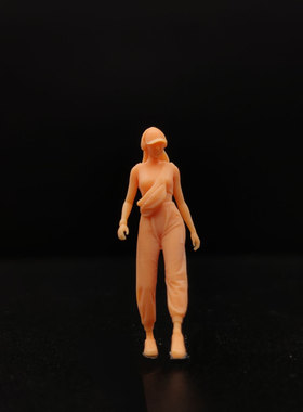 SuperGe1/64白模人偶运动休闲鸭帽挎包女素模直接上色T728