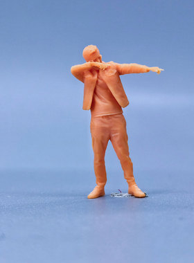 SuperGe1/64白模人偶斜下方指手男素模直接上色T324