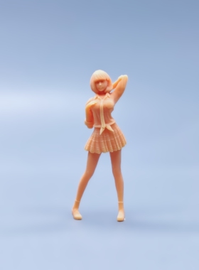 SuperGe1/64白模人偶JK裙领带女生素模直接上色S037