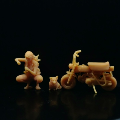 1/64白模人偶维修女木鞋小猴子