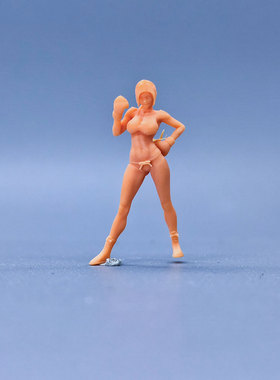 SuperGe1/64白模人偶拳击手套健身女写实人物直接上色S715