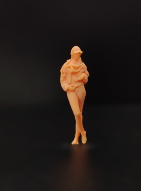 SuperGe1/64白模人偶围脖围巾鸭舌帽女生素模直接上色T805