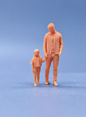 【嗯哼模型】现货1:64人偶1:43微缩白模 温馨父女 不可分离 S106