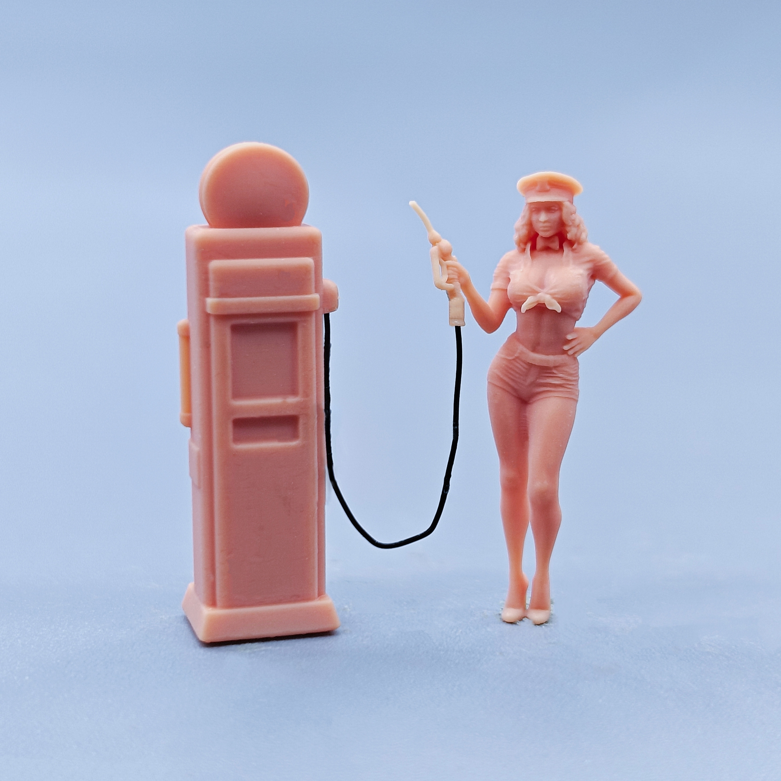 【嗯哼模型】现货1:64人偶1:43微缩白模 加油站女孩 D216 D219
