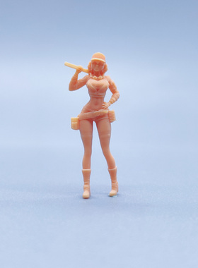 【嗯哼模型】1:64人偶1:43微缩白模性感站姿幻想维修女V308