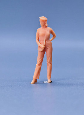 SuperGe1/64白模人偶贝雷帽挎包女素模直接上色T120