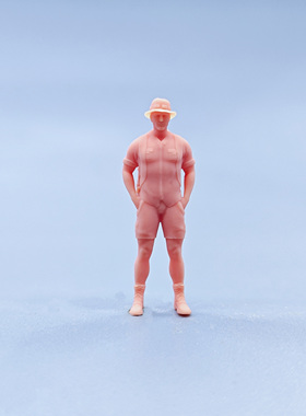 【嗯哼模型】现货1:64人偶1:43微缩白模 背包肌肉男 D736