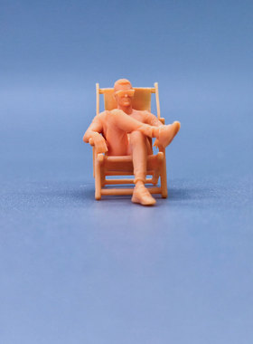 SuperGe1/64白模人偶躺着沙滩椅的男子不可分离素模直接上色S804