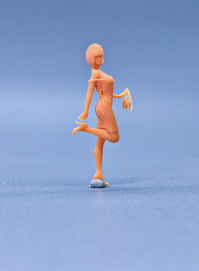 SuperGe1/64白模人偶凹造型拿包包女孩素模直接上色S925