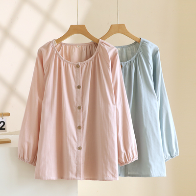 家居服睡衣女纯棉春秋薄款宽松