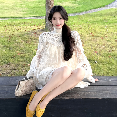 【织梦浮光】法式满幅蕾丝上衣女