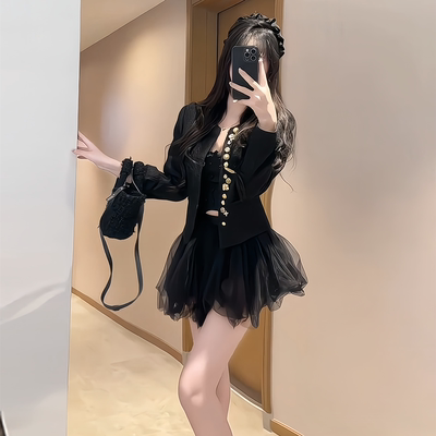 【宫廷黑魅】甜酷宫廷小香风外套