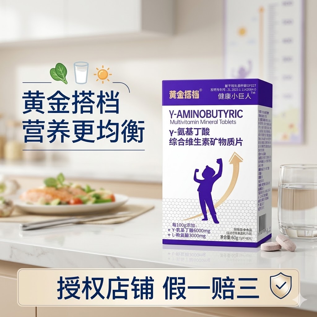 黄金搭档氨基丁酸青少年成长钙片