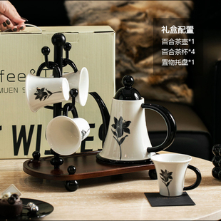 中式复古水壶咖啡杯茶具套装新款家用高档水杯下午茶杯茶壶送礼品