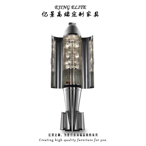 意式轻奢不锈钢火箭酒柜装饰柜