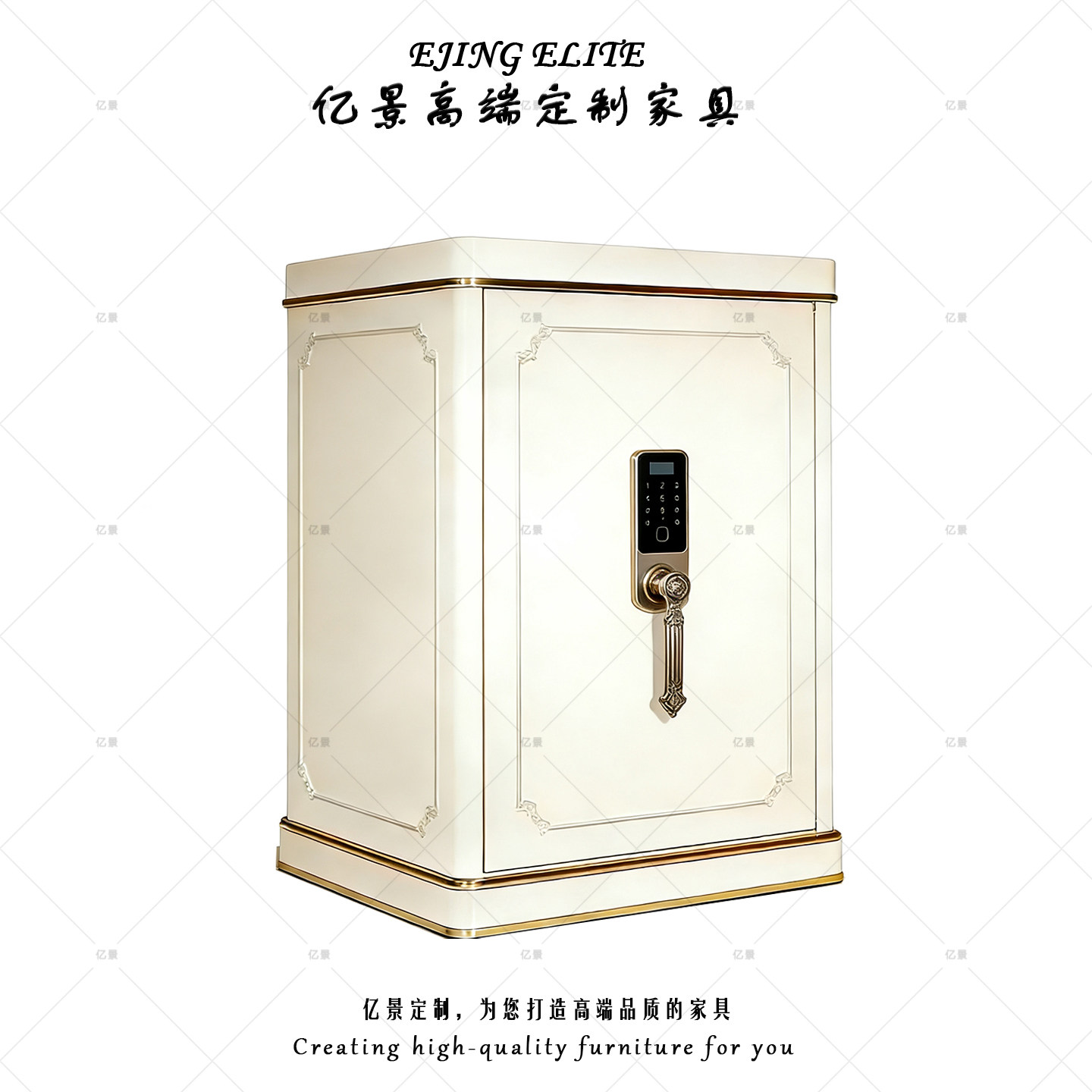 意式轻奢实木珠宝首饰柜别墅豪宅家用设计款密码解锁首饰柜收纳柜