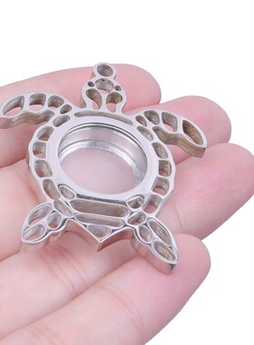 吊坠可打开钛钢玻璃相盒乌龟饰品