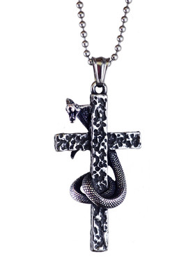 十字架吊坠钛钢三层花纹骷髅饰品
