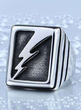 维京戒指钛钢骷髅头鲤鱼大码饰品