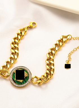 手链钛钢头像D镂空镶钻五角星H贝壳珍珠磨砂锁爱心橙色饰品ZG1851