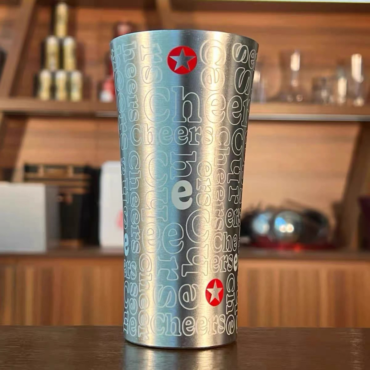 网红啤酒杯冷感变色铝杯变色杯星星银杯收藏自用