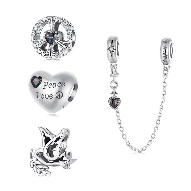 景翊佳925纯银和平与爱串珠手串