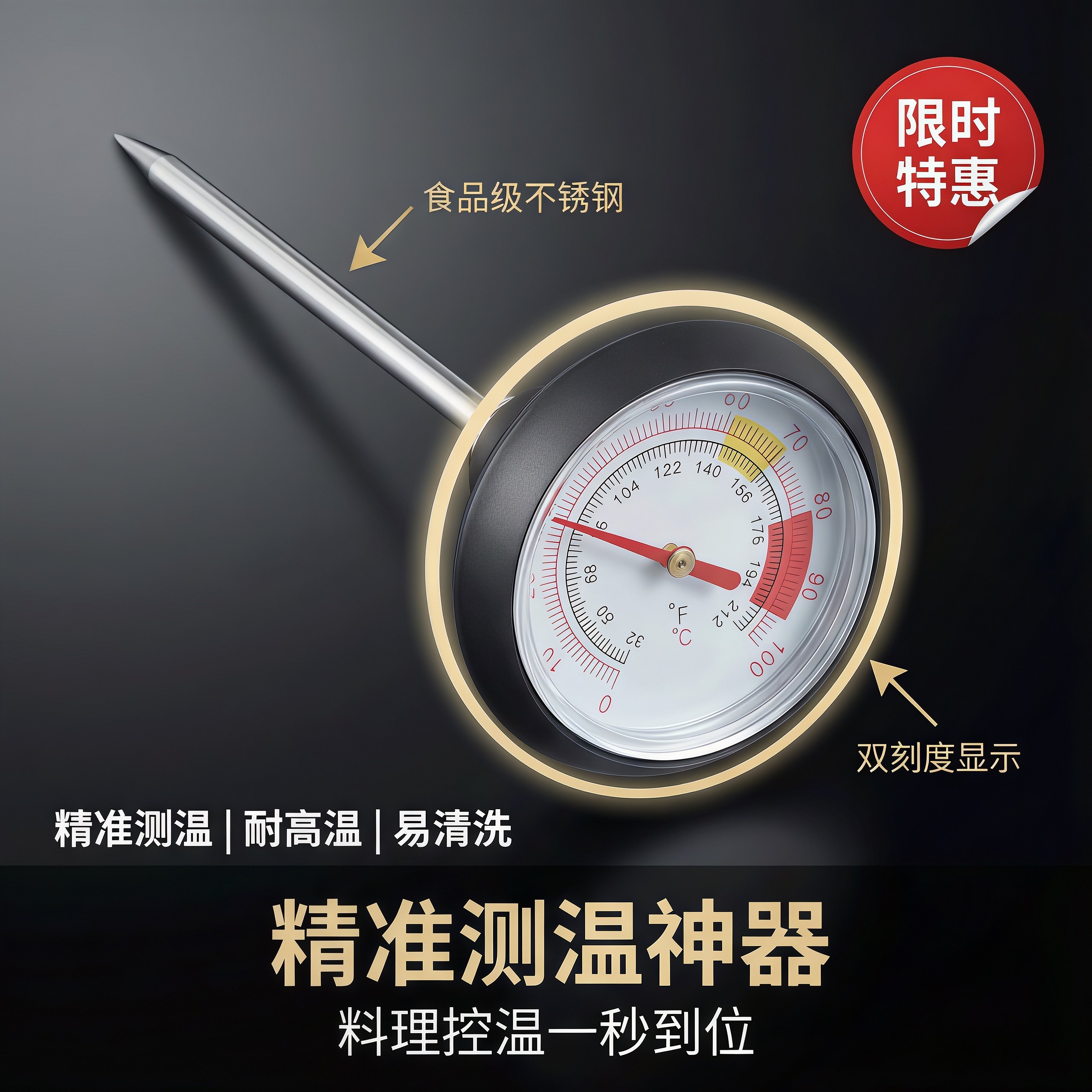 手冲咖啡不锈钢探针快读温度计图片